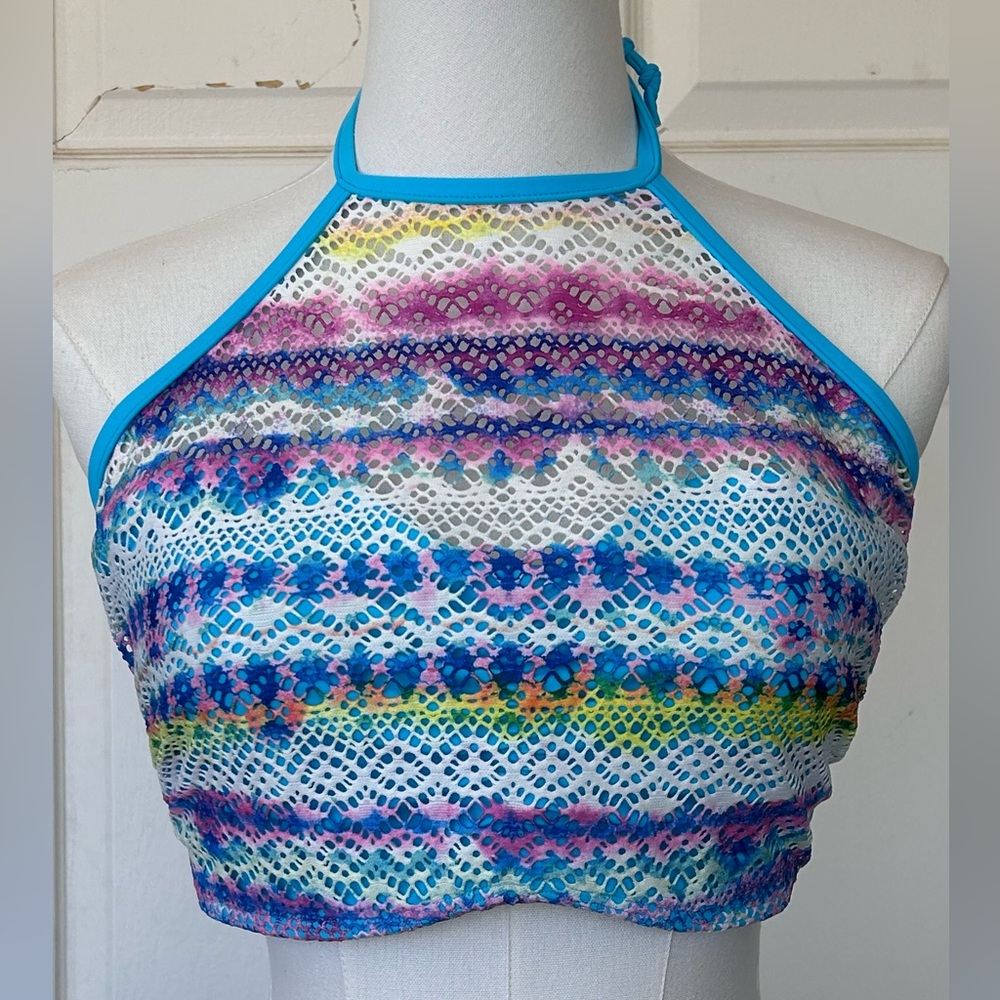 Venus Brand Halter‎ Style Lace Tie Dye Swimsuit Top Cups DD